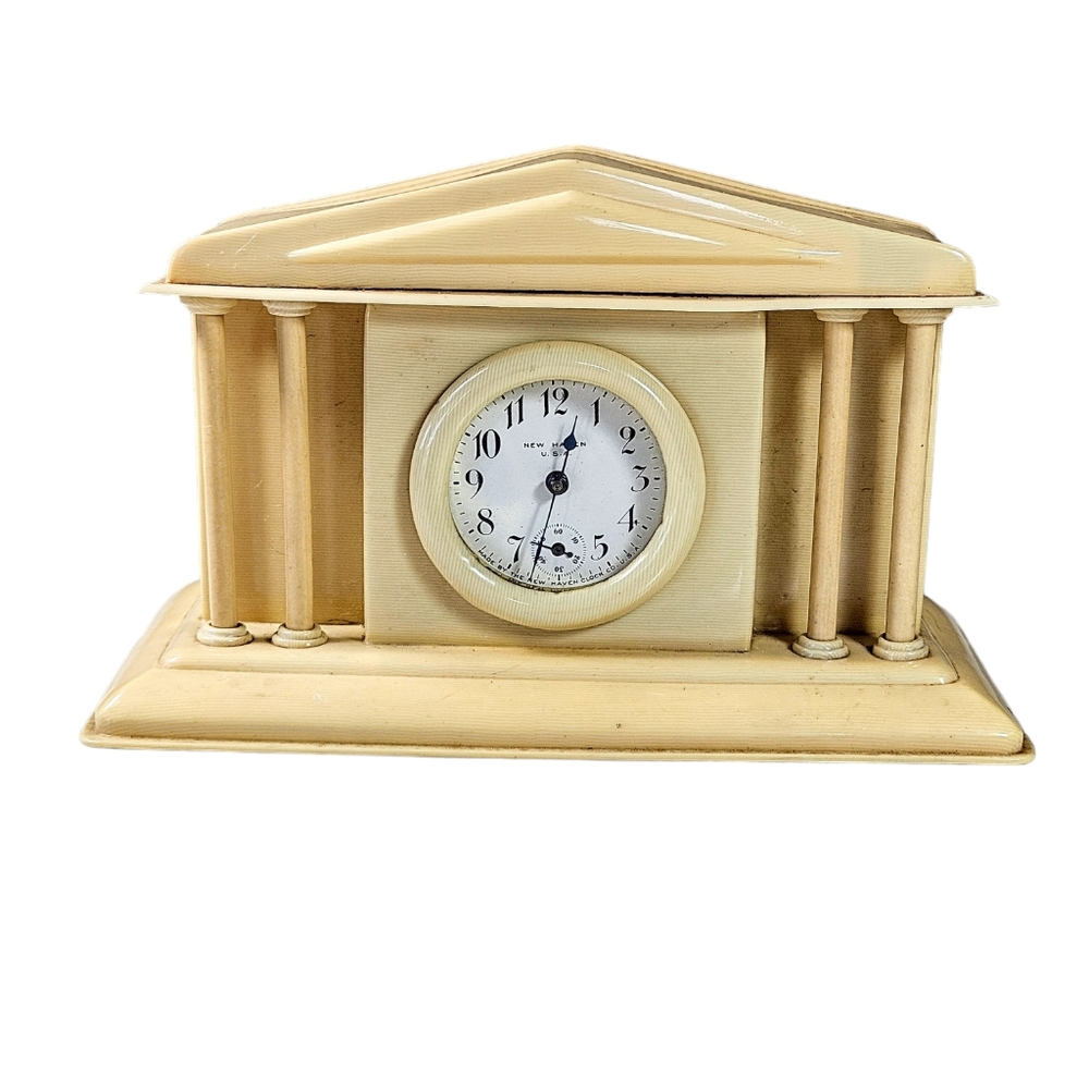 Vintage New Haven Clock Co Celluloid Clock Shelf Clock Art Deco